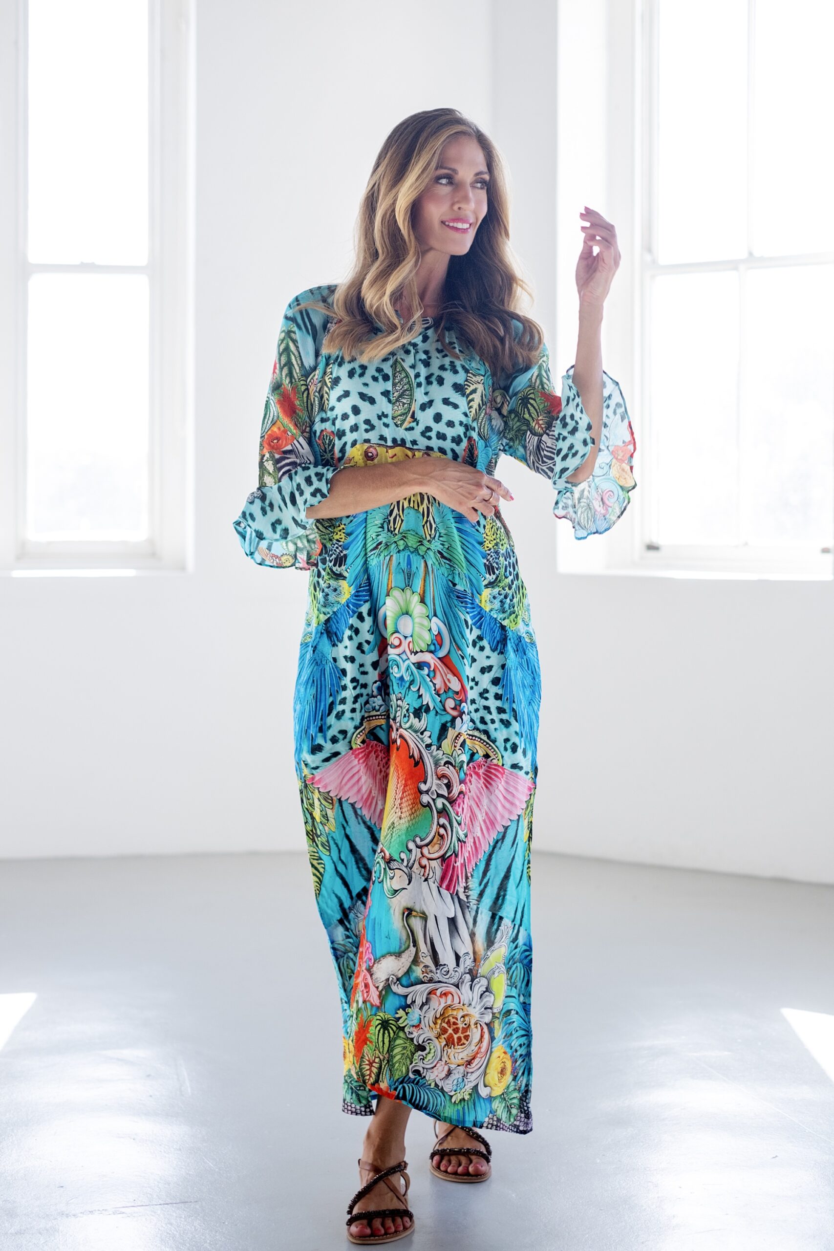 ICONIC Dress Light Blue Bright Print