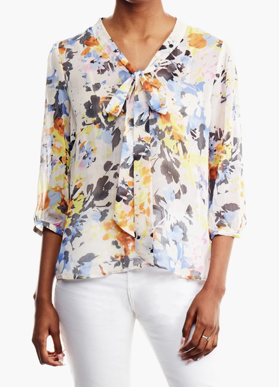 Daily Finery Multi Printed Quarter Sleeve Blouse