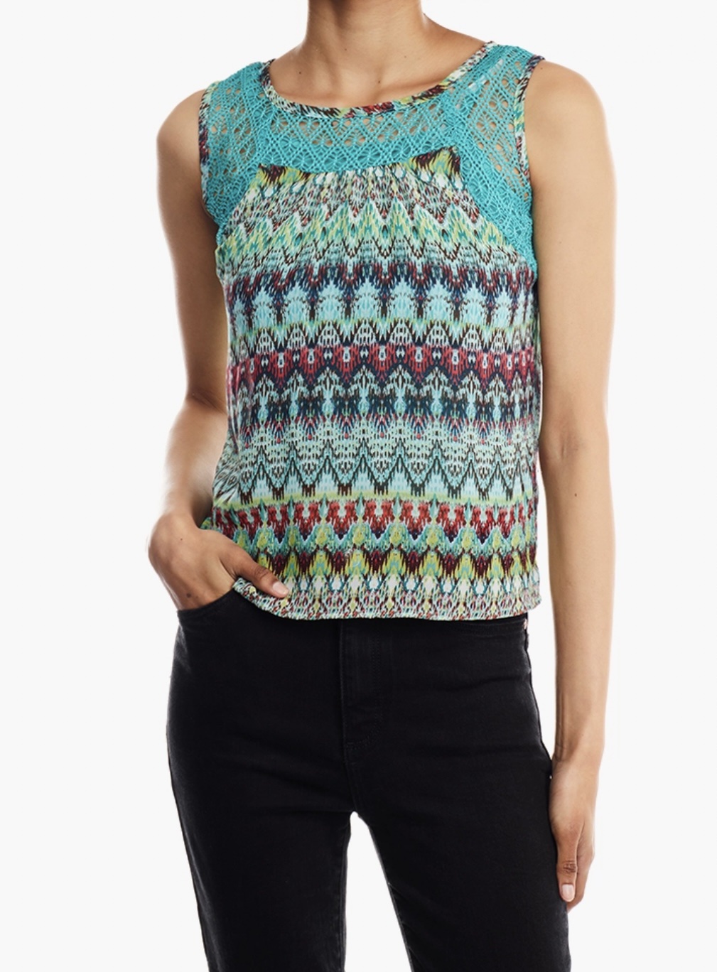 Daily Finery Multi Printed Sleeveless Top - Image 2