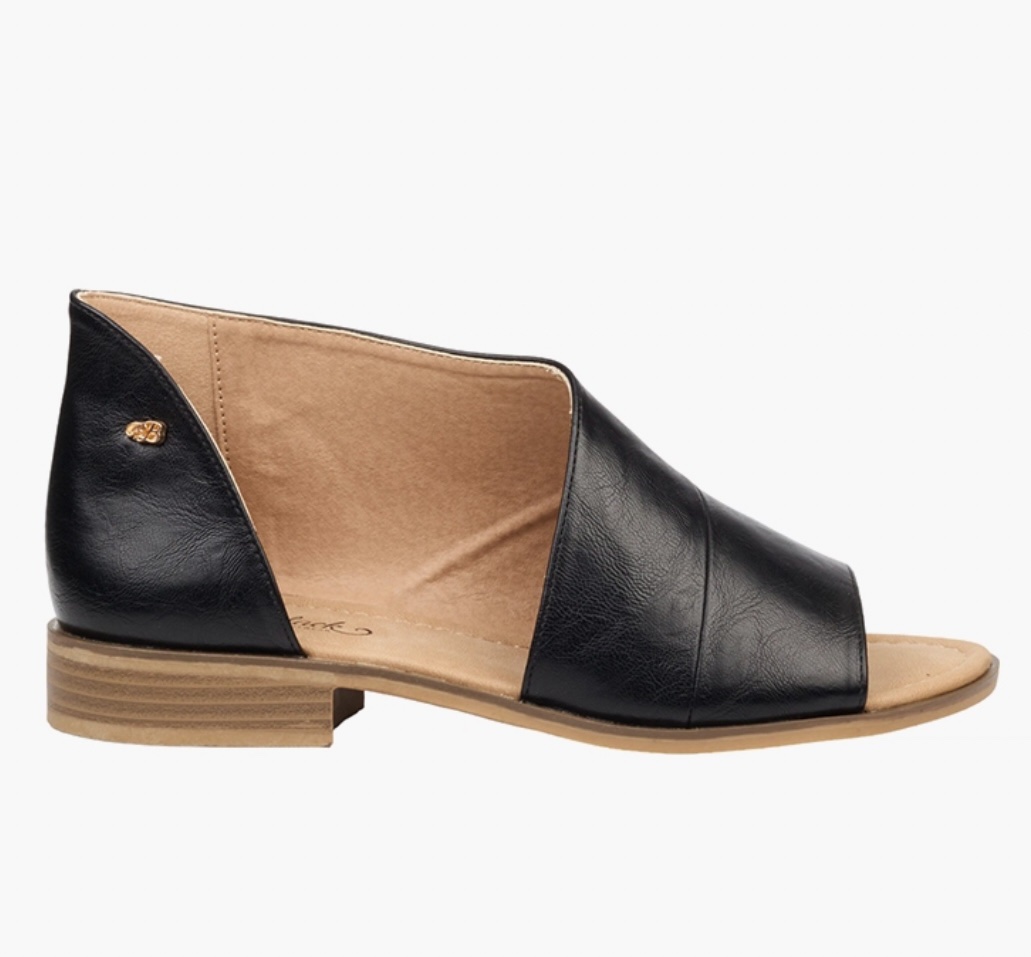 Miss Black Black Micah Faux Leather Sandals - Image 2
