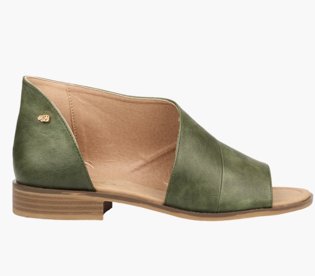 Miss Black Green Micah Faux Leather Sandals - Image 2