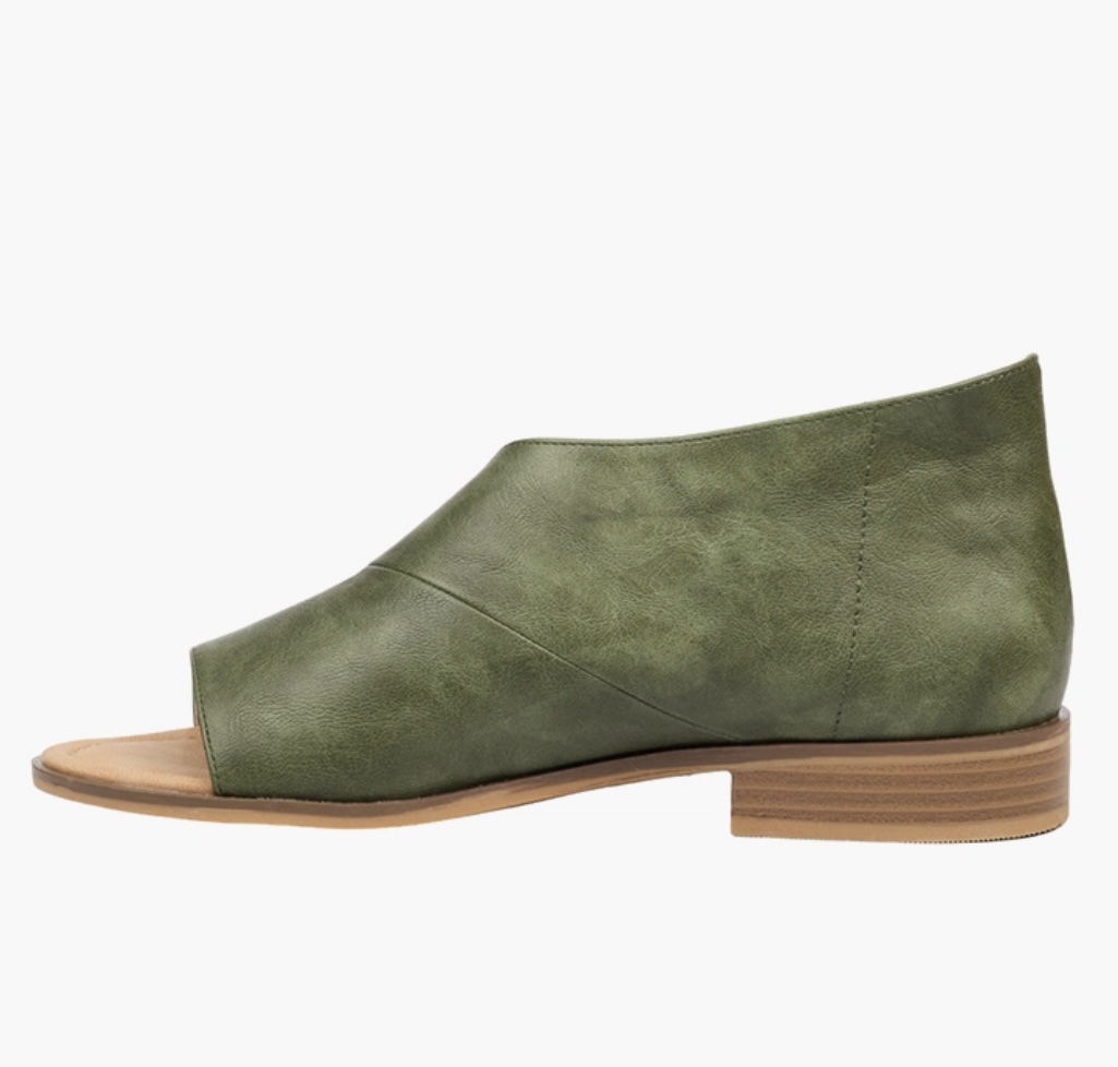 Miss Black Green Micah Faux Leather Sandals - Image 3