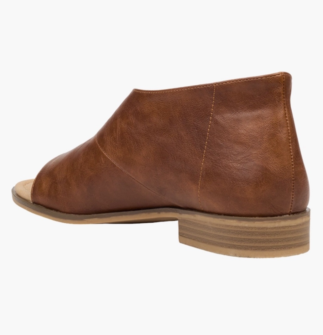 Miss Black Tan Micah Faux Leather Sandals - Image 4