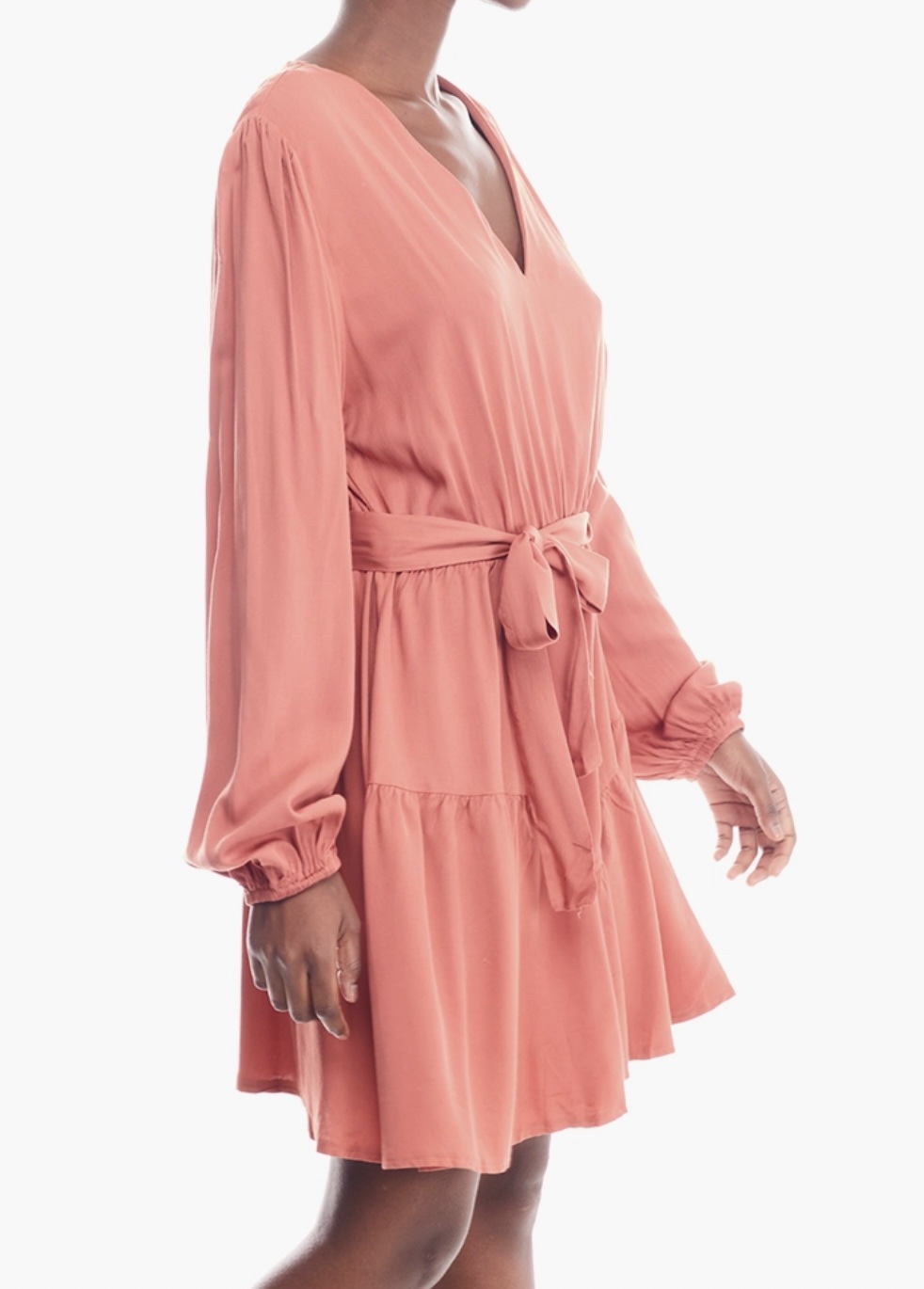 Oxford St. London Orange Puff Sleeve Tiered Dress - Image 2