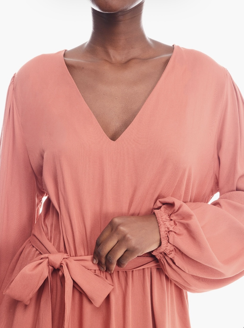 Oxford St. London Orange Puff Sleeve Tiered Dress - Image 4