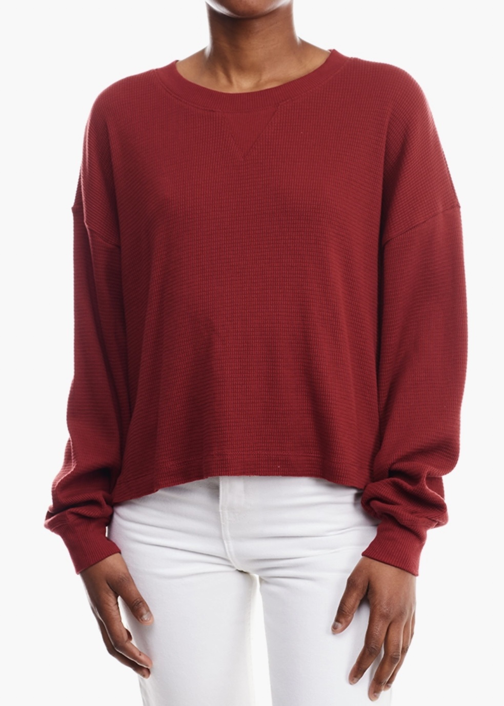 Forever 21 Burgundy Long Sleeve Top