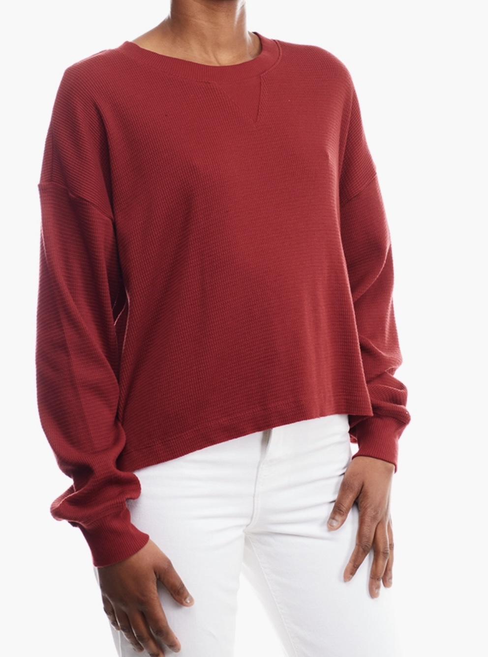 Forever 21 Burgundy Long Sleeve Top - Image 2