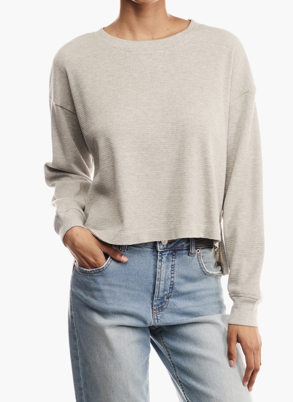 Forever 21 Heather Grey Long Sleeve Top