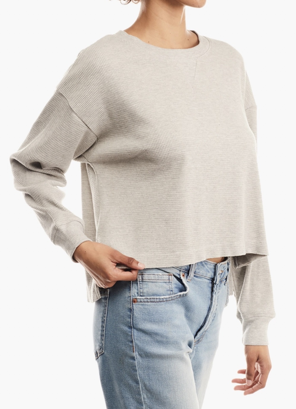 Forever 21 Heather Grey Long Sleeve Top - Image 2