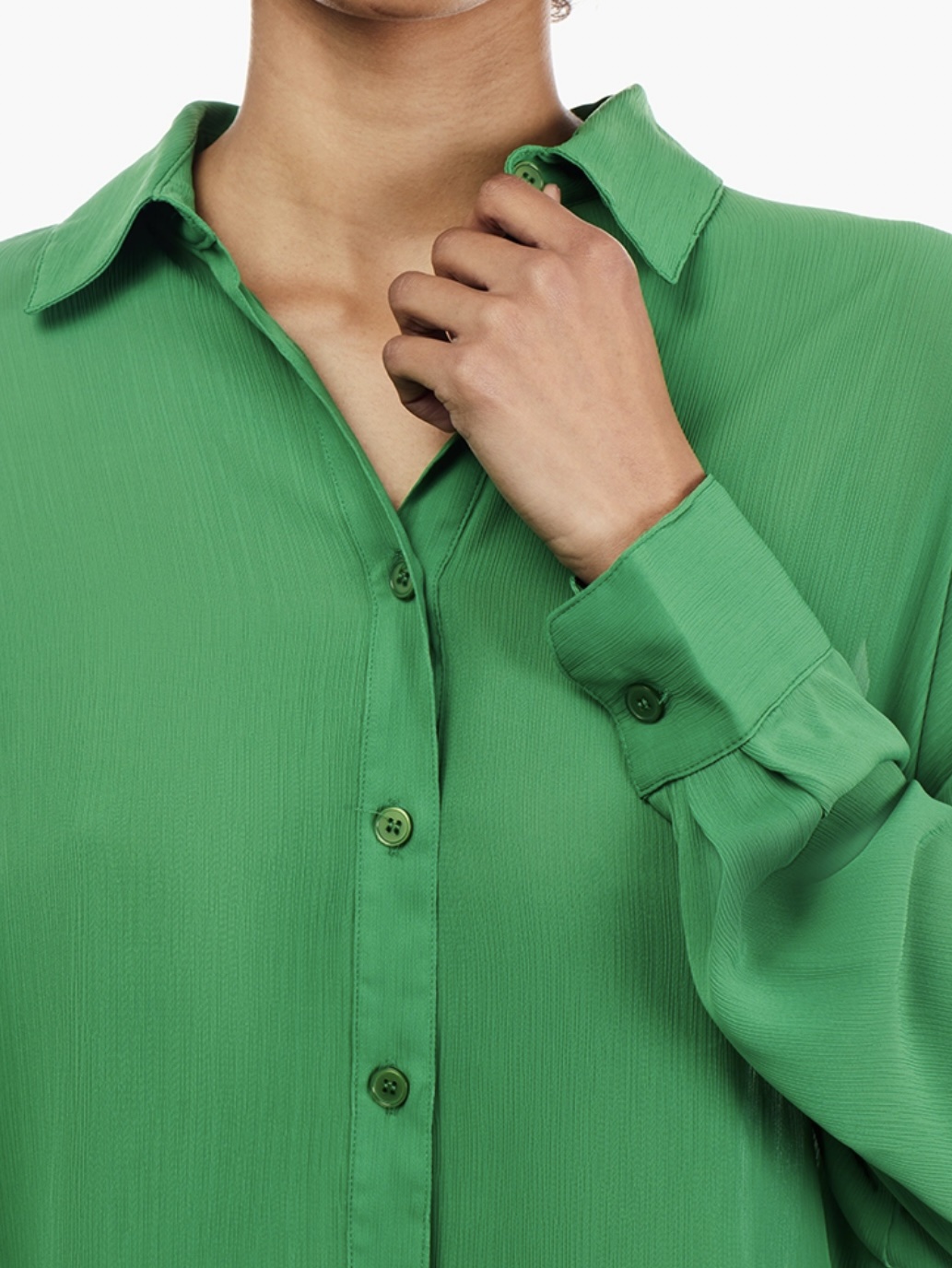 Forever 21 Green Buttoned Long Sleeve Shirt - Image 4