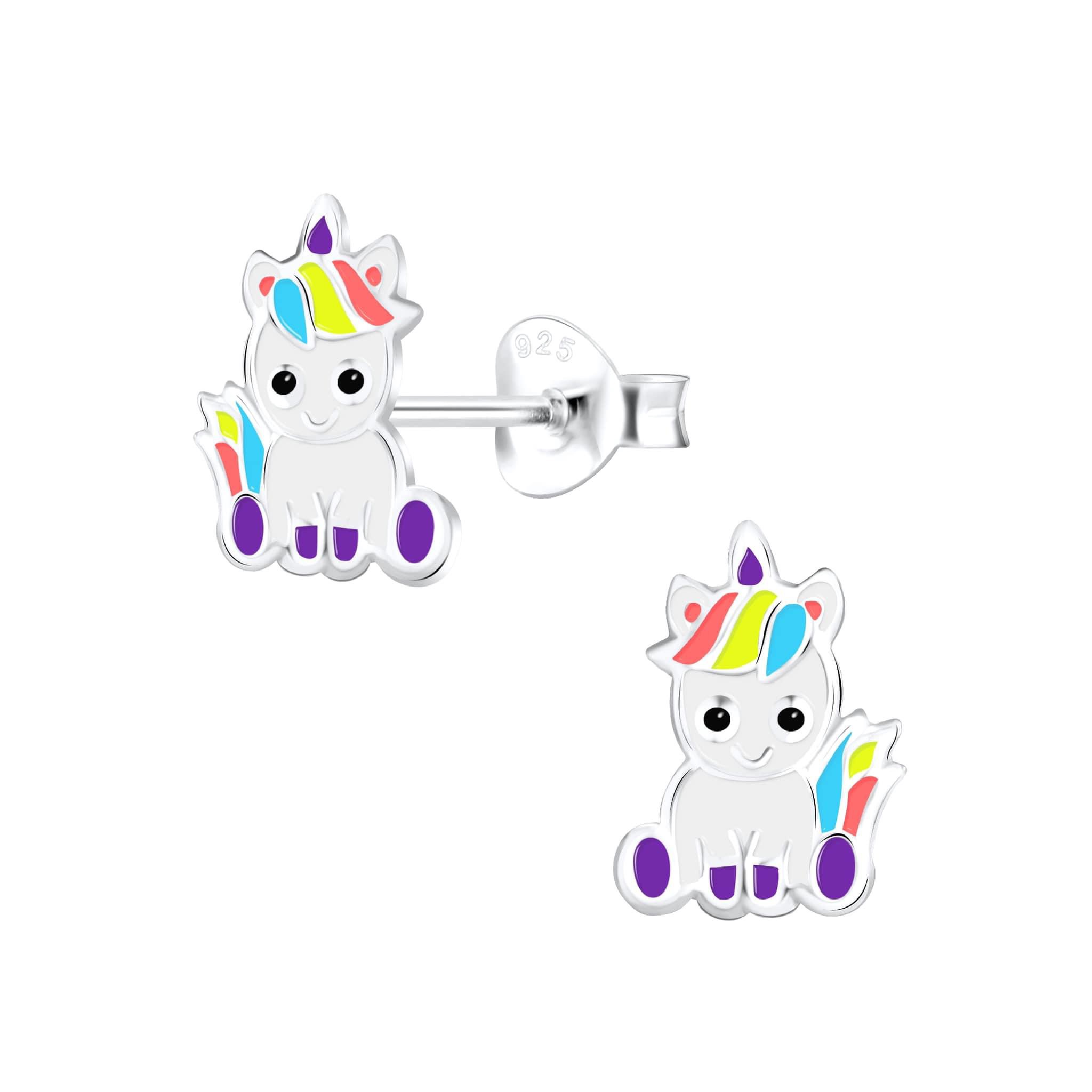 Kids Sterling Silver Unicorn Earrings