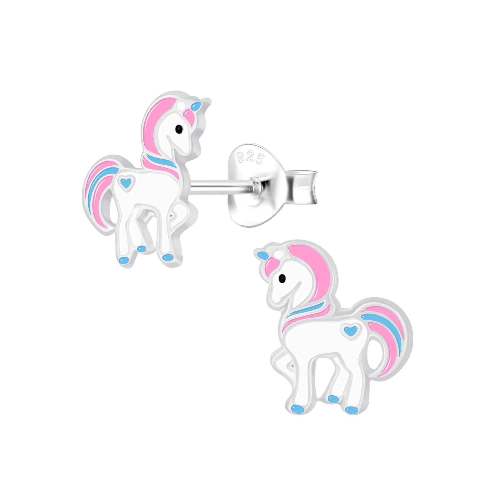 Kids Sterling Silver Unicorn Earrings