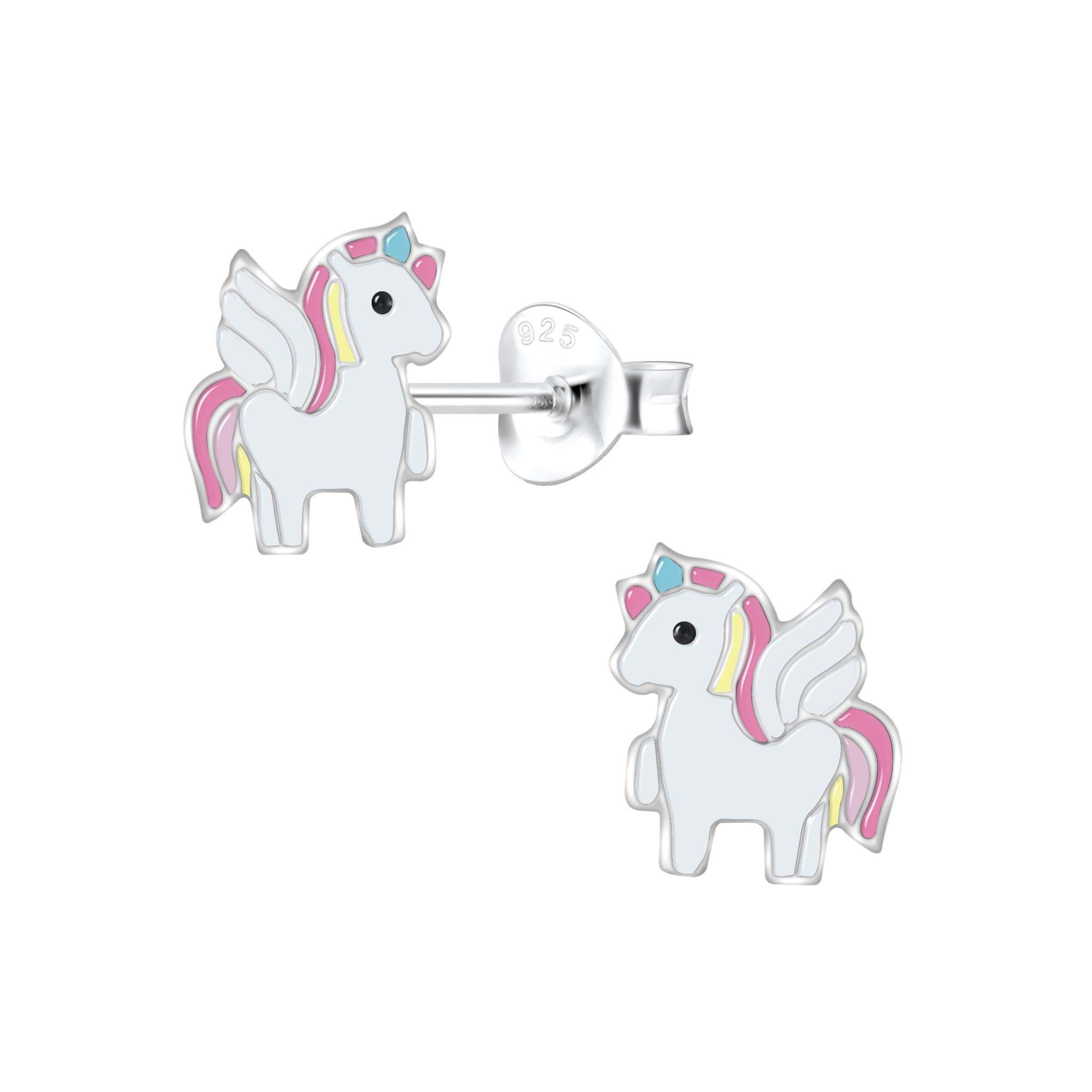 Kids Sterling Silver Unicorn Earrings